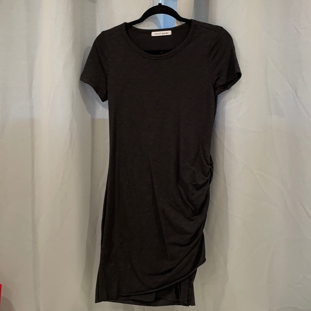 Ruched side black bodycon dress